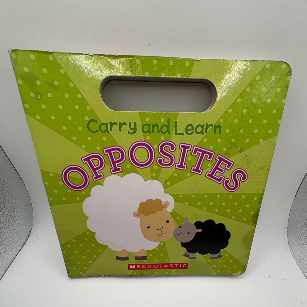 Scholastic Carry and Learn Opposites Board Book w/ Handle Toddler Kids Book
